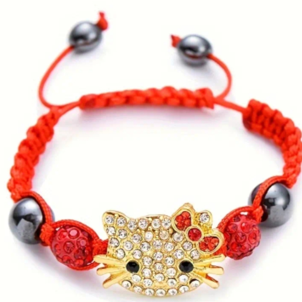 Adorable Red Hello Kitty Bracelet - Adjustable 14-32cm